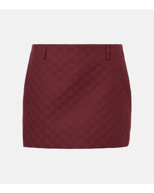 Gucci Red Original Gg Canvas Mini Skirt
