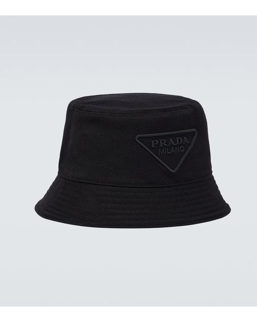 Prada Black Re-Nylon Bucket Hat for men