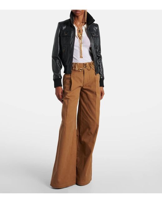 Pantaloni A Gamba Larga di Chloé in Brown
