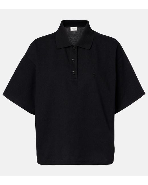 Saint Laurent Black Cassandre Polo Shirt