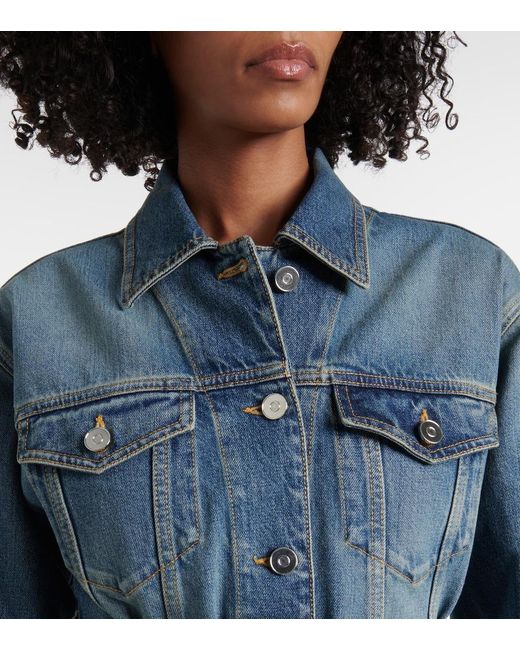 Alaïa Blue Peplum Denim Jacket