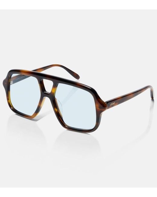 Loewe Black Slim Navigator Sunglasses