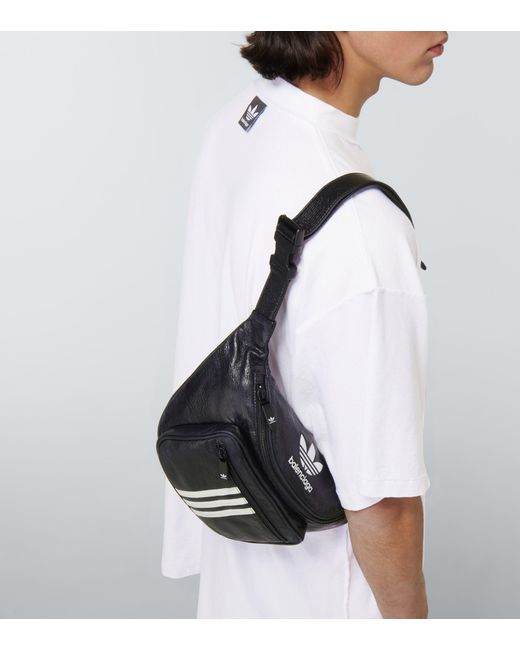 Balenciaga X Adidas Leather Belt Bag in Black for Men | Lyst