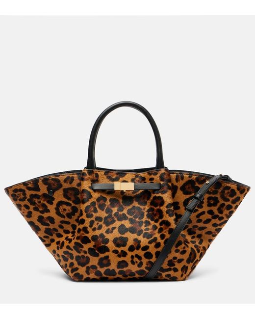 DeMellier London Brown New York Midi Leopard-Print Calf Hair Tote Bag