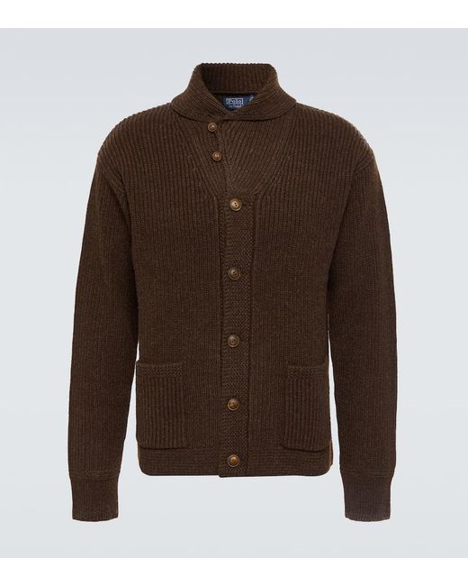 Cardigan in misto lana di Polo Ralph Lauren in Brown da Uomo