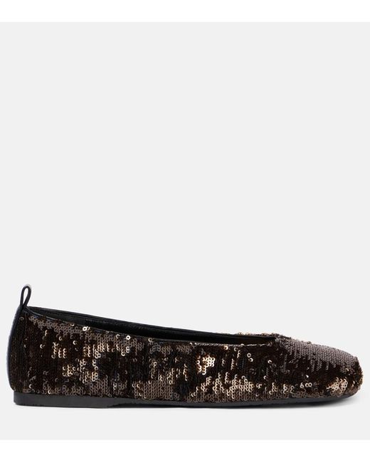 J.W. Anderson Black Sequined Ballet Flats