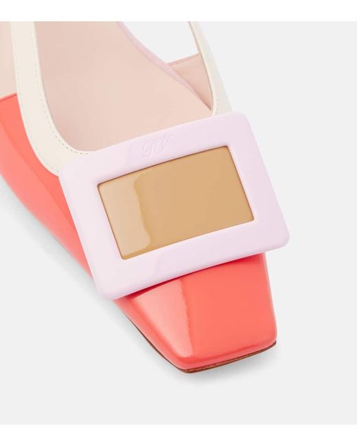 Roger Vivier Pink Slingback-Pumps Bv Aus Lackleder