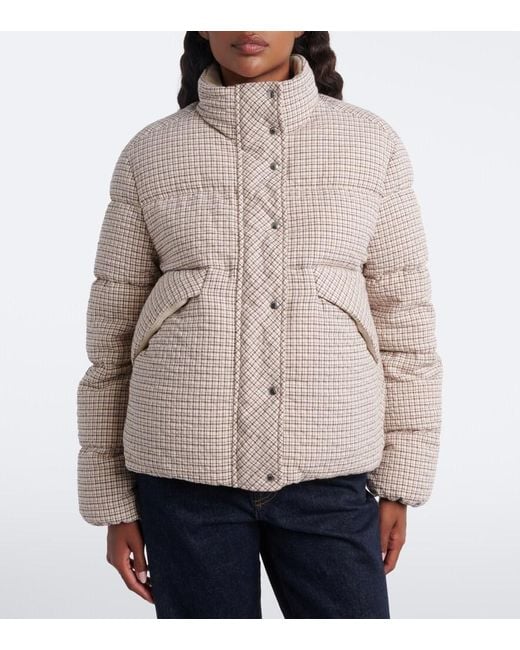 Moncler Natural Cloante Checked Down Jacket