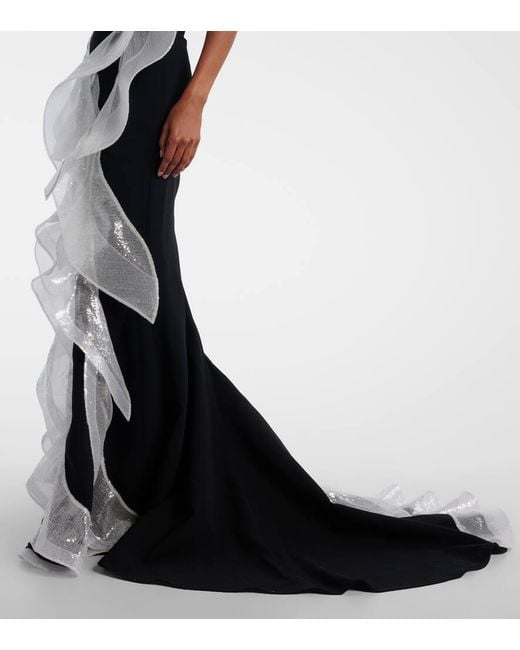 Maticevski Black Robe Refraction Mit Pailletten