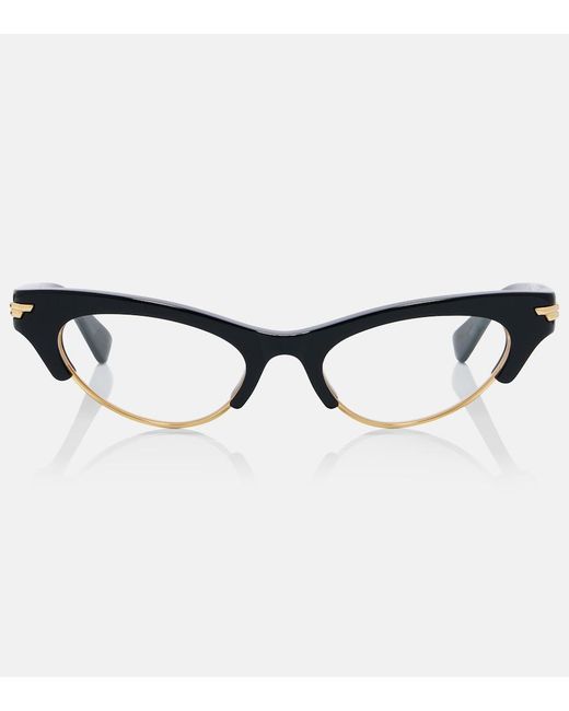 Bottega Veneta Brown Fashion Show Cat-Eye Glasses