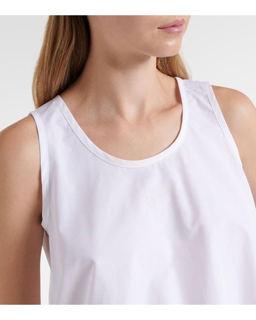 Loewe White Paula's Ibiza Cotton Poplin Crop Top