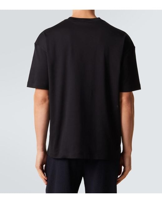 Giorgio Armani Black Cotton Jersey T-Shirt for men