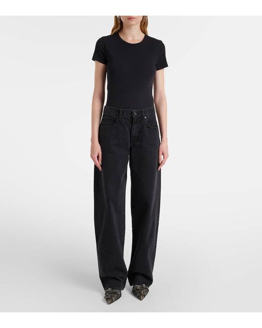 Jeans Barrel A Vita Alta Tess Long di SLVRLAKE Denim in Blue