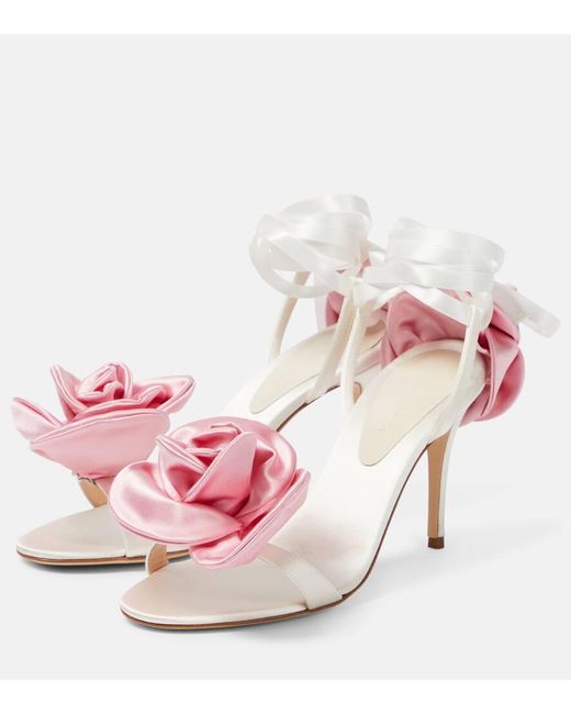 Magda Butrym Pink Verzierte Sandalen Aus Satin