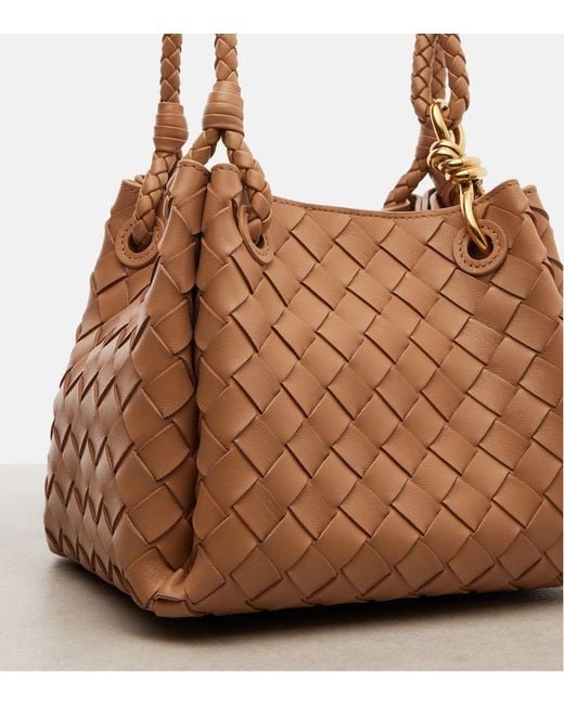 Bottega Veneta Natural Parachute Small Intrecciato Leather Tote Bag