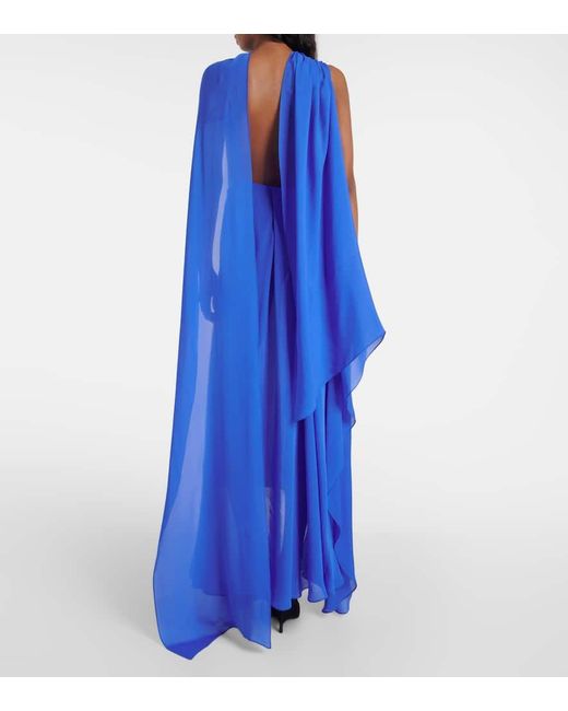 Givenchy Blue Robe aus Seidensatin