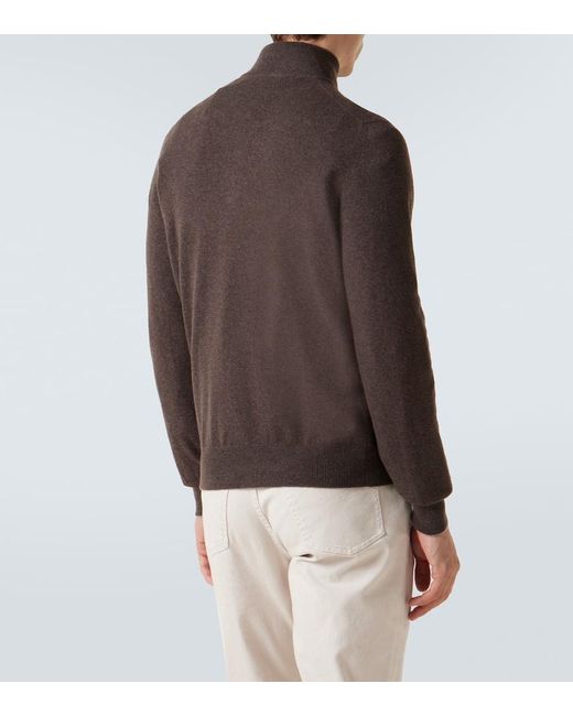 Jersey De Cachemir Con Cremallera Brunello Cucinelli de hombre de color Brown