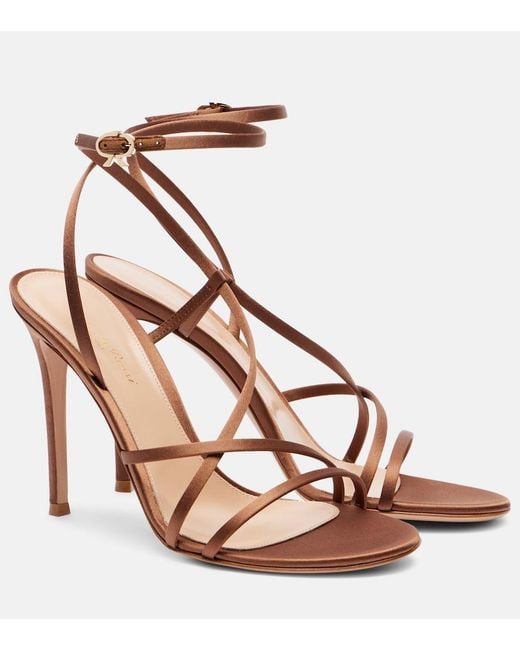 Gianvito Rossi Pink 105 Satin Crepe Sandals