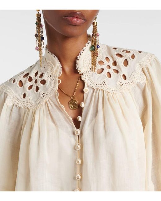 Blouse Coco Brodee En Ramie Zimmermann en coloris Natural