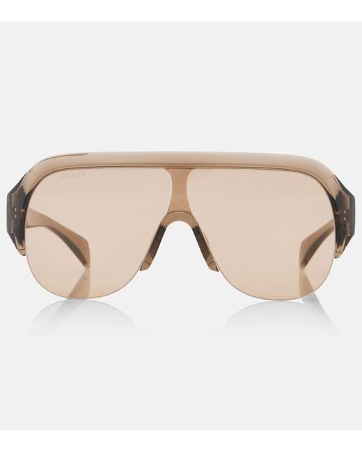 Gucci Natural Logo Shield Sunglasses