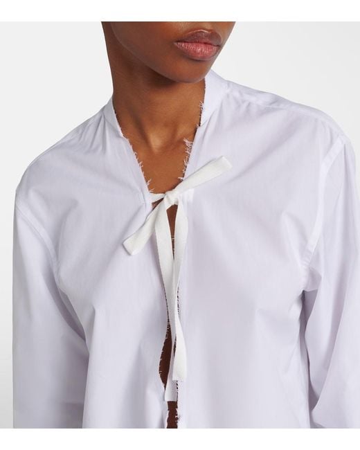 Maison Margiela White Cotton Poplin Shirt Dress