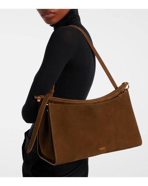 Alaïa Brown Le Click Medium Leather Shoulder Bag