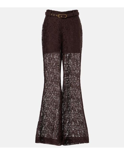 Zimmermann Brown Lace Flared Pants