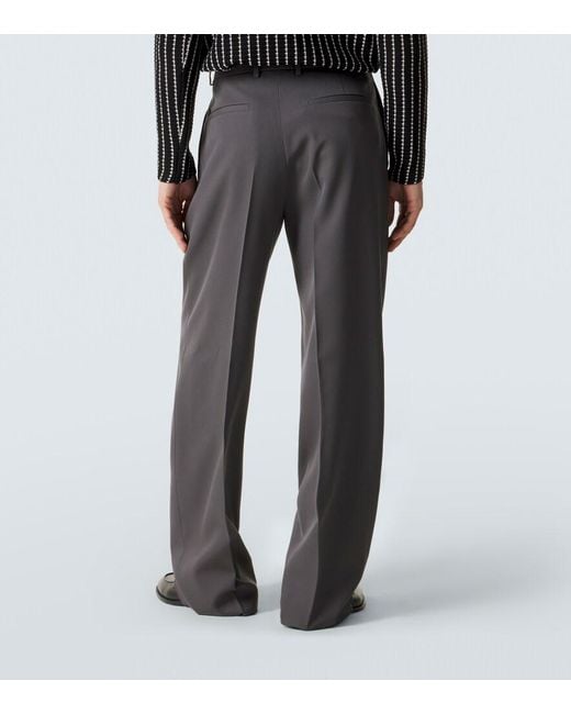 Jil Sander Gray Wool Wide-Leg Pants for men