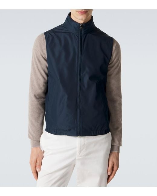 Canali Blue Reversible Vest for men