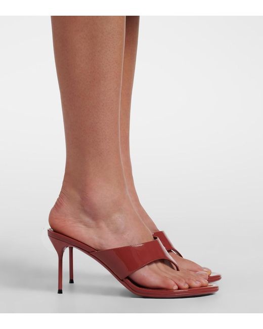 Paris Texas Red Lidia Patent Leather Thong Sandals