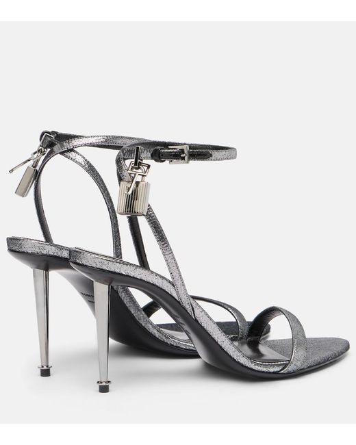 Tom Ford Padlock 85 Metallic Sandals