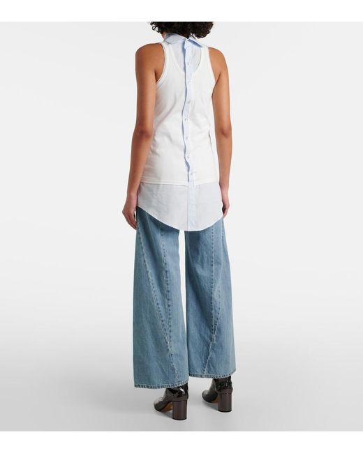 Maison Margiela White Convertible Cotton Top