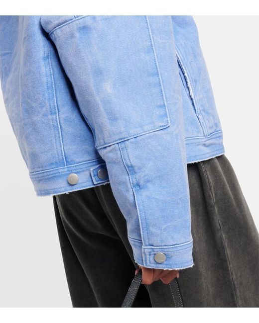 Giacca di jeans con shearling di Acne in Blue