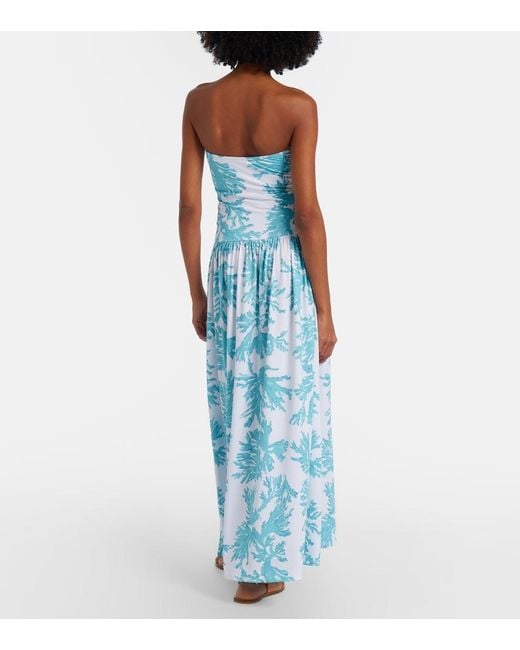 Alexandra Miro Blue Ottilie Printed Maxi Dress