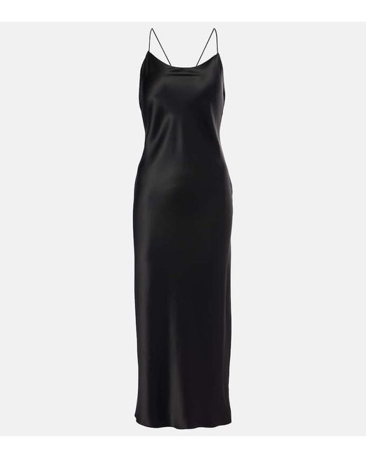 X Calvin Klein - Abito sottoveste in raso di seta di Nensi Dojaka in Black