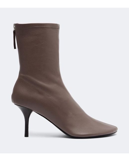Acne Brown Back Leather Ankle Boots