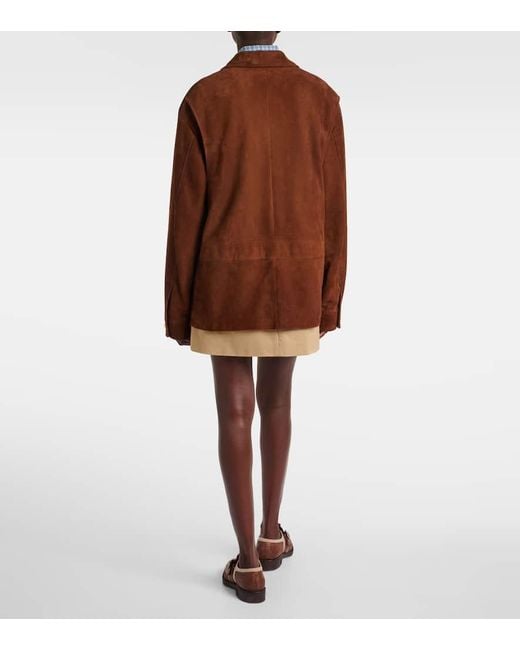 Miu Miu Brown Jacke Aus Veloursleder
