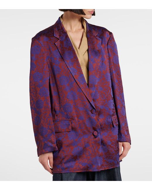 Blazer En Jacquard A Fleurs Dries Van Noten en coloris Purple