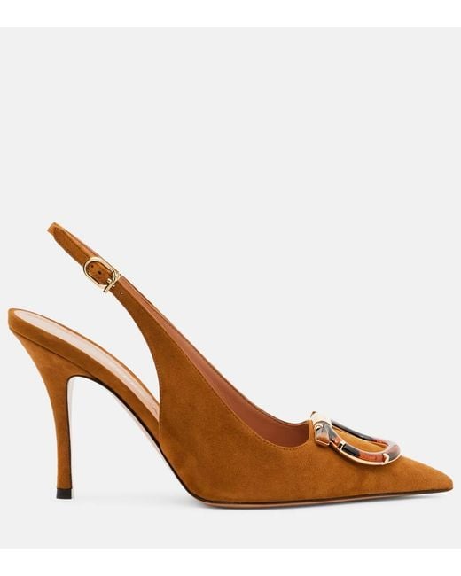 Ferragamo Brown Slingback-Pumps Sara Aus Veloursleder