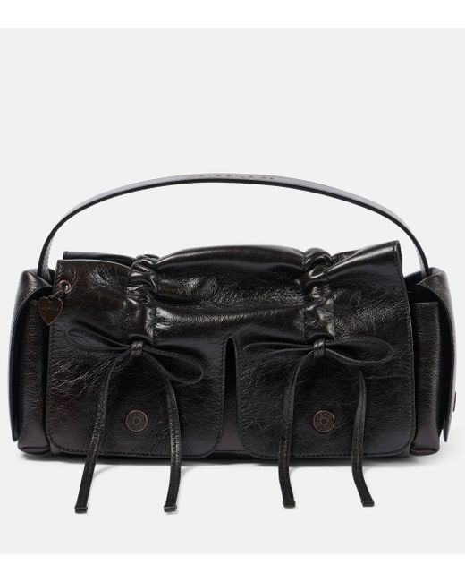 Acne Black Multipocket Leather Shoulder Bag