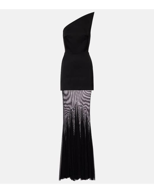 David Koma Blue Robe Aus Cady Mit Tuell