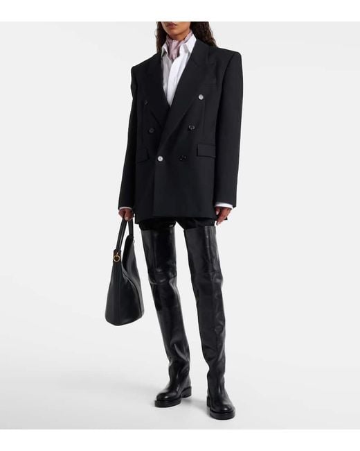 Paris Texas Black Leather Over-The-Knee Boots