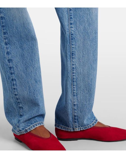 SLVRLAKE Denim Blue Sophie High-Rise Straight Jeans