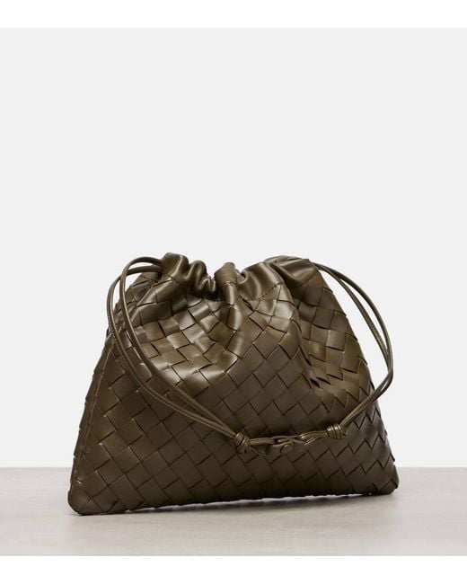 Bottega Veneta Green Clutch Dustbag Small Aus Leder