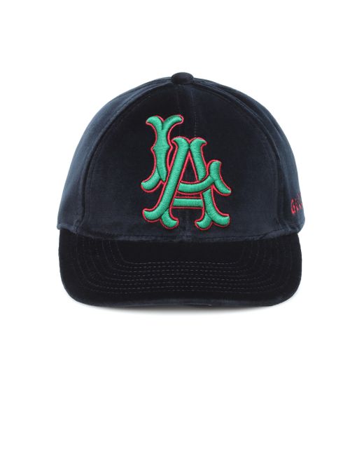 Gucci La Angels Velvet Baseball Cap in 