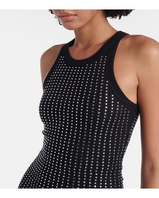The Attico Black Embellished Cotton Minidress