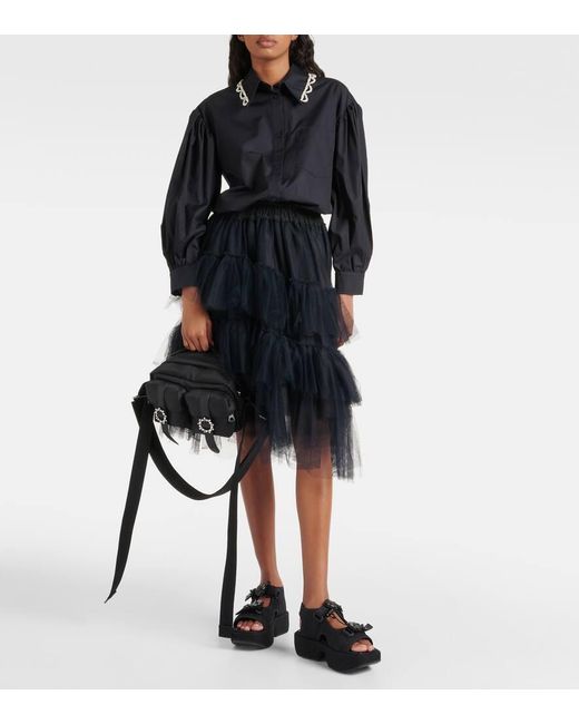 Zaino Lace Up Military Con Cristalli di Simone Rocha in Black