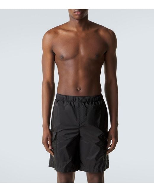Prada Black Re-Nylon Swim Trunks for men