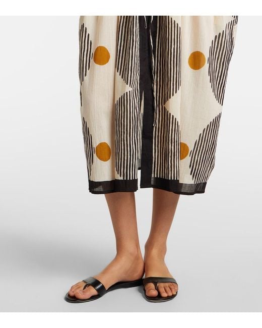 Velvet Natural Amira Printed Cotton Kaftan