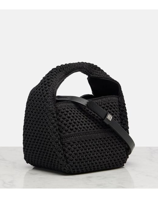 Totême  Black Tote Bucket Petit Aus Haekelstrick